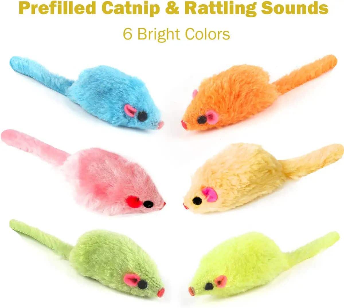 6 mouse cat toys.