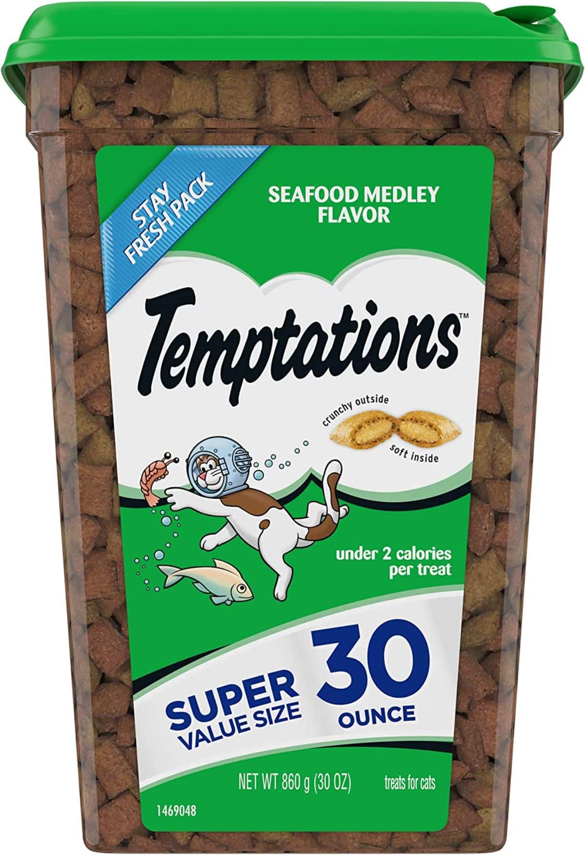 Temptations Classic Crunchy and Soft Cat Treats, Seafood Medley