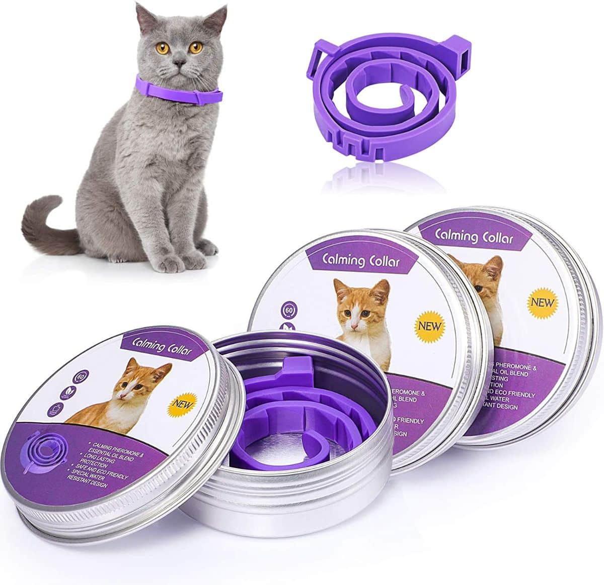 Weewooday 3 Pieces Cat Calming Collar