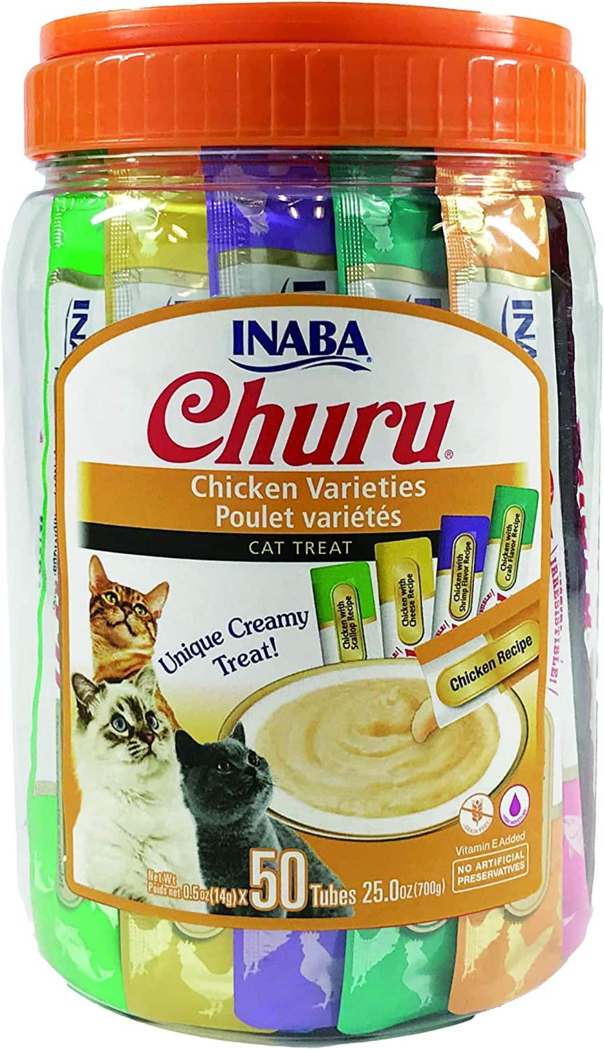 INABA Churu Cat Treats, Grain-Free, and Lickable