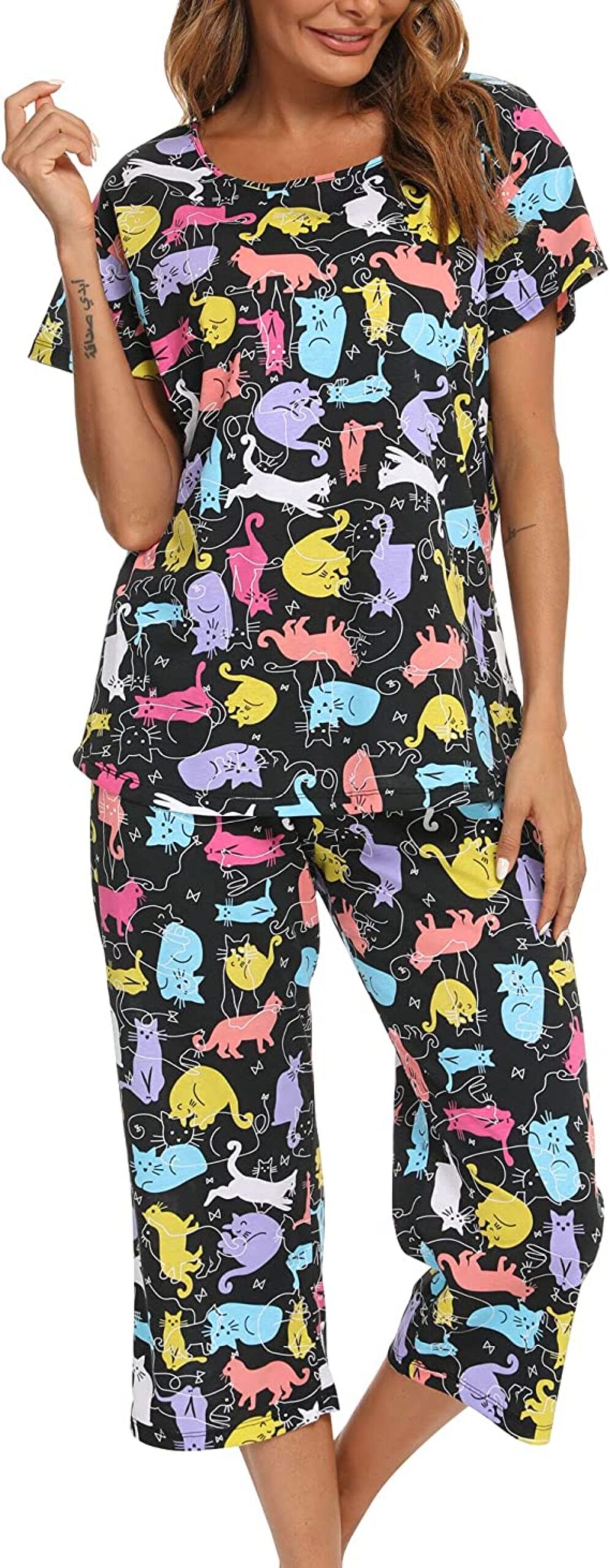 Cat-Print Pajamas
