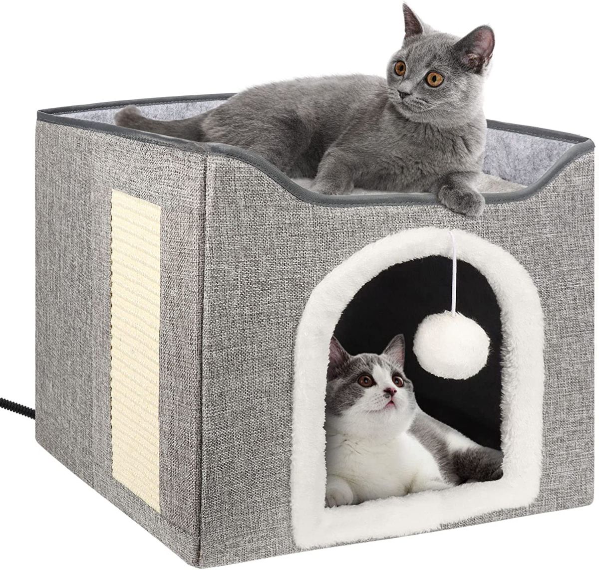 Heated Cat Bed for Indoor Cats 