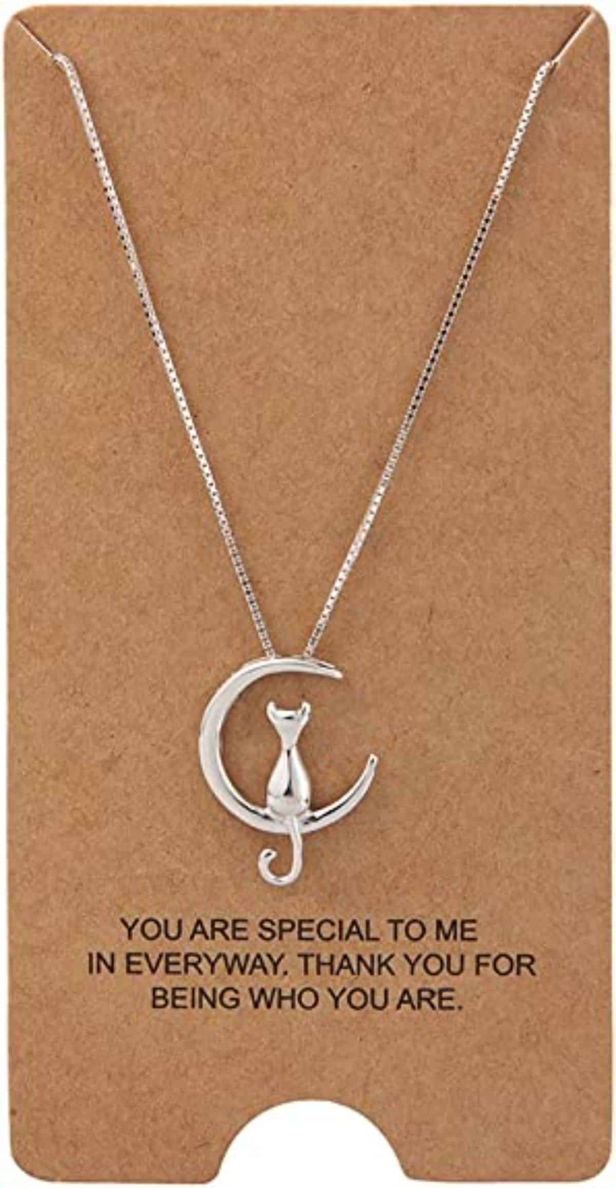 Cat and Crescent Necklace