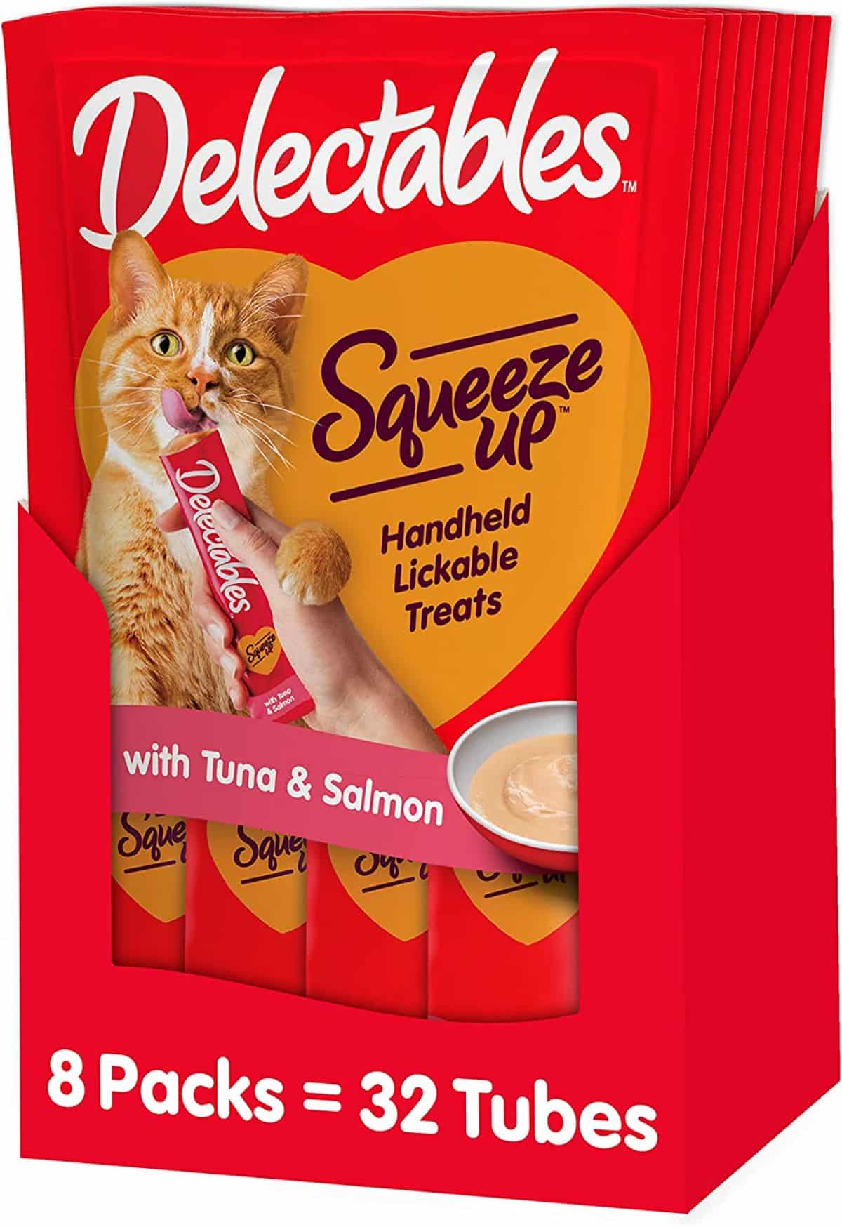 Hartz Delectables Squeeze Up Interactive Lickable Wet Cat Treats for Adult & Senior Cats